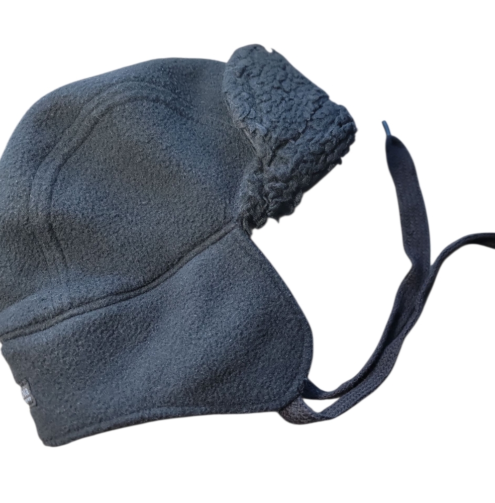 Columbia Kids Trapper Hat Beanie Ear Flaps Ties Size Small/Medium Black